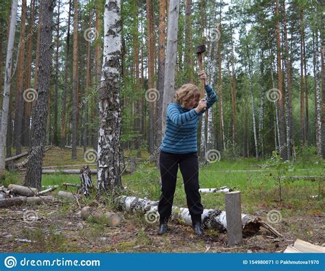 Forest Nature Hiking Forest Woman Carpenter Walking