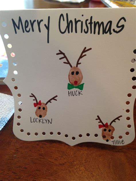 Thumbprint Reindeer Christmas Card 2014 Christmas Cards Christmas