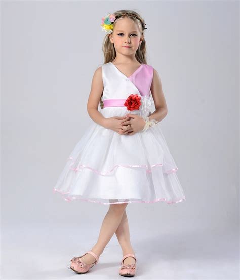 2016 V Neck Summer Cute Girl Dress With Floral Patchwork Princess Dress