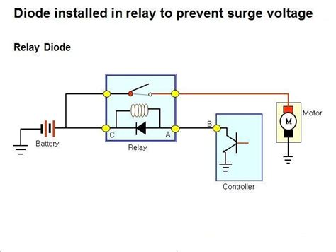 Diode Installed In Relay To Prevent Surge Voltage Electric Circuit
