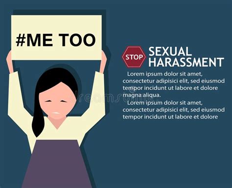 Sexual Harassment Poster With Girl Stock Vector Illustration Of
