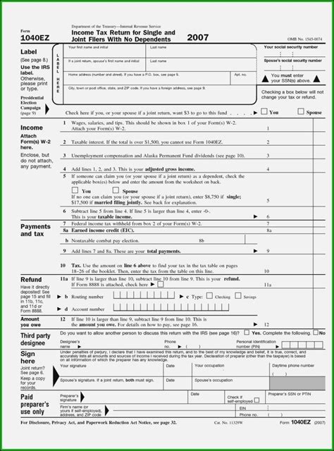 1040ez Tax Forms And Instructions Form Resume Examples A19xq4dy4k