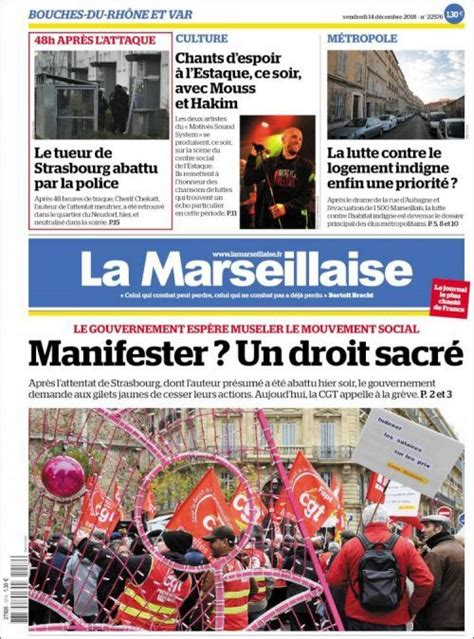 La Marseillaise (14 Décembre 2018) télécharger #journaux #français #pdf