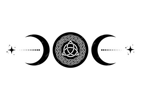 Premium Vector Triple Moon Religious Wiccan Sign Wicca Triquetra