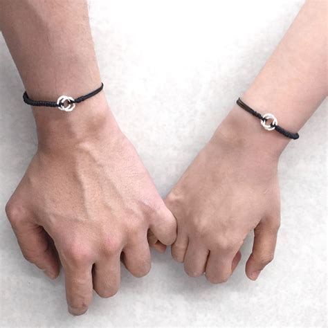 Wax Cord Bracelet Morse Code Bracelet Bracelet Set Matching Couple