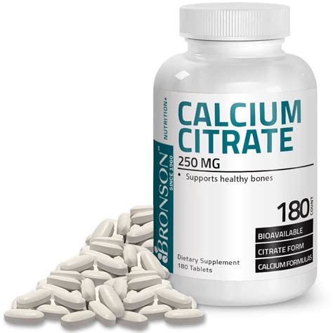 Bronson Calcium Citrate 250 Mg 180 Tablets