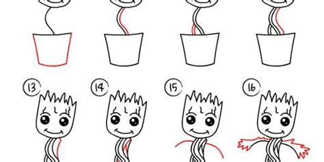 Du willst das zeichnen lernen? Wie zeichnet man Baby Groot. Einfaches Zeichnen, Schritt ...