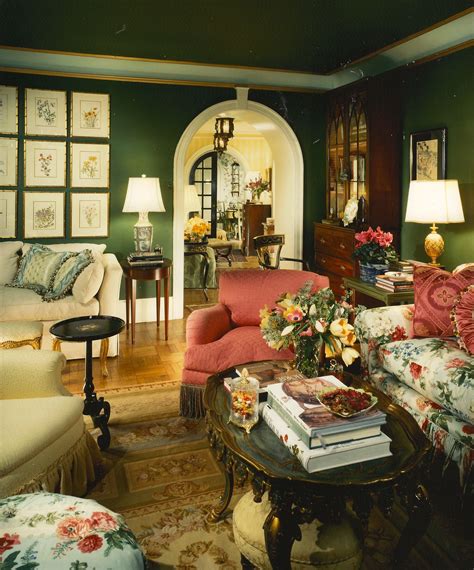 Those green lounge ideas would be the ones you should refer when you are about to give a nice impression to your guests. In a word- gorgeous! Love the green walls, pink, floral and cream furniture, arched doorwa ...