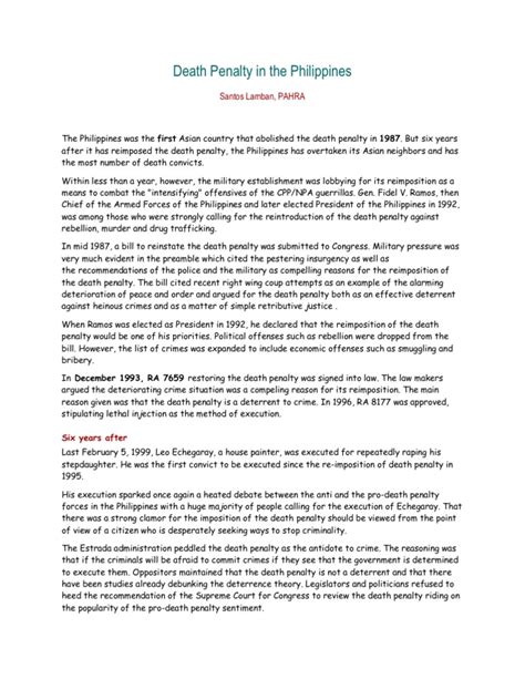 An example of this is the challenge of 28 states in america against the health care reform law of president government of the philippines, led by the government peace negotiating panel, and the moro islamic liberation. Death Penalty in the Philippines | Capital Punishment | Crimes