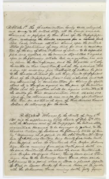 Treaty Of New Echota 1835 Records Of Rights