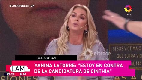 Video Fuerte Cruce Entre Yanina Latorre Y Cinthia Fernández 09 08 2021 Clarí