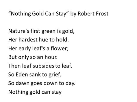Nothing Gold Can Stay Robert Frost Poem Typewriter Pr