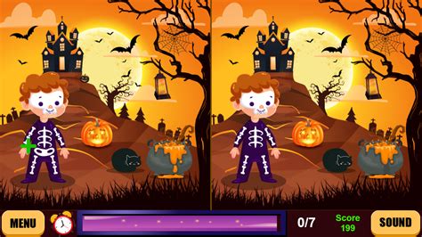 🕹️ Play Halloween Spot The Differences Game Free Online Halloween Find
