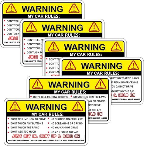 Funny Truck Safety Warning Rules Sticker Adhesive Vinyl Window Graphic
