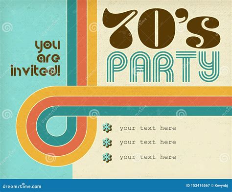 70s Disco Party Retro Invitation Art Card Stock Image Image Of Studio