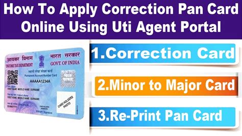 How To Apply Correction Pan Card Online Using Uti Agency Portal Uti