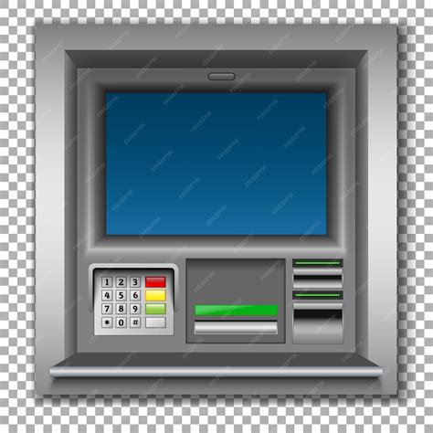 Premium Vector Atm Machine In The Wall Of The Building Apparatus For