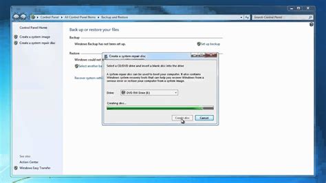 How To Create A Windows 7 Recovery Disk Youtube