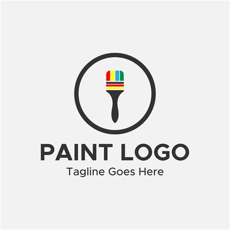 Minimalistic Paint Logo Circular Shape Painting Brush Logo Blue