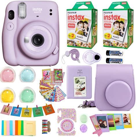 fujifilm instax mini 11 lilac purple camera with fuji instant film twin pack 40 pictures