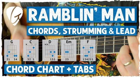 Ramblin Man Guitar Lesson Tutorial Easy Chords And Strumming Lead