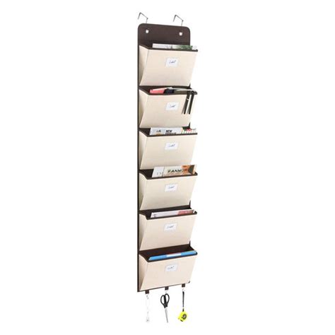 Sorrowso 6 Tier Over Door File Hanging Storage Organizer Wall Mount