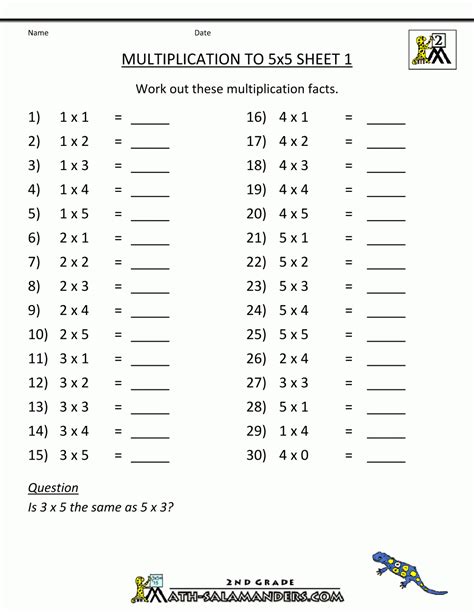 Multiplying By 4 Worksheets