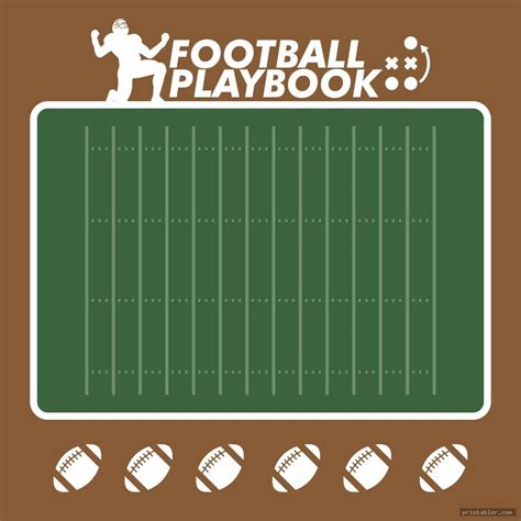 Printable Football Playbook Sheets Blank Template Free