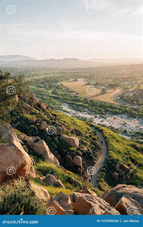 Trail And View From Mount Rubidoux In Riverside California Stock Photo