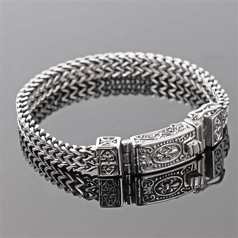 Survive one rainy day or forget to remove your jewelry before going to. New button Stainless Steel double Bracelet Men Fashion ...
