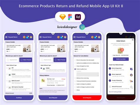 Ecommerce Product Return And Refund Mobile App Ui Kit Version Uplabs