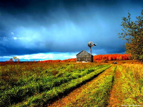 Beautiful Farm Scenery Powerpoint Background Minimalist Backgrounds