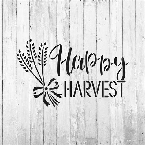 Happy Harvest Stencil Template Usa Made Stencils For Fall Harvest Time