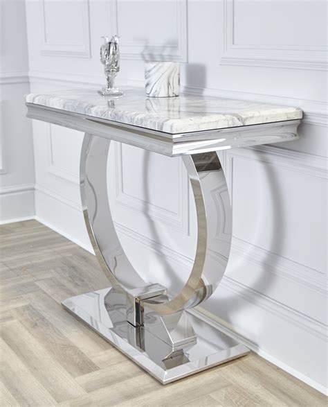 Niches Arianna Entrance Hall Console Table Grey Marble 100cm Niches