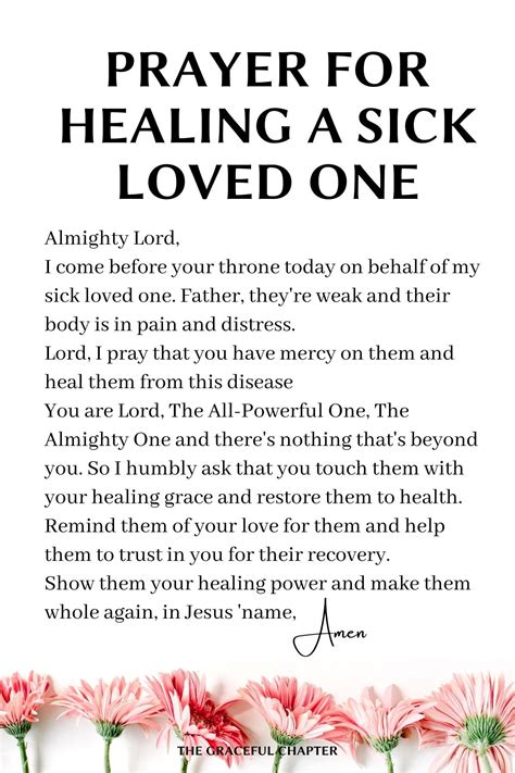 Prayers For Healing A Sick Loved One Healing Prayer Quotes Short