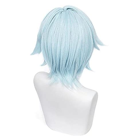 Genshin Impact Eula Lawrence Cosplay Wig Blue And White Gradient Long