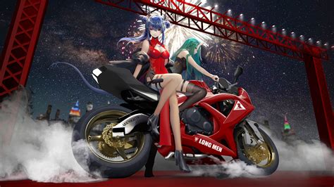 1920x1080 Anime Girls Bike Ride Evening 5k Laptop Full Hd