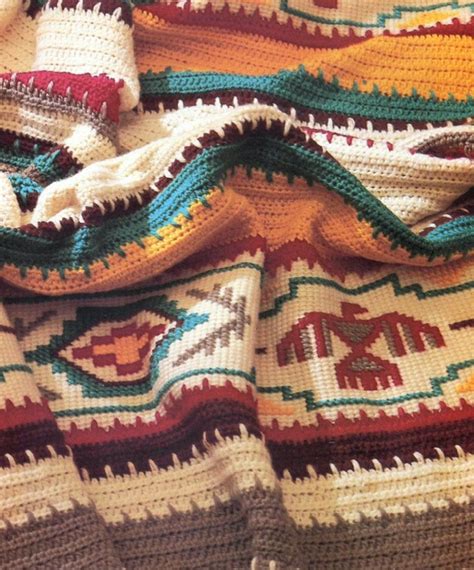 Indian Crochet Blanket Patterns Three Afghan Pattern Lot Pdf Etsy