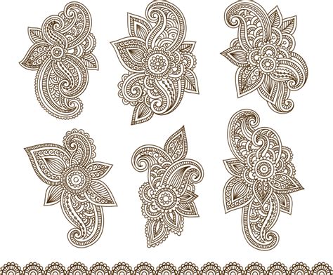 Henna Mehndi Paisley Tattoo Vector Design Elements Free Vector Cdr