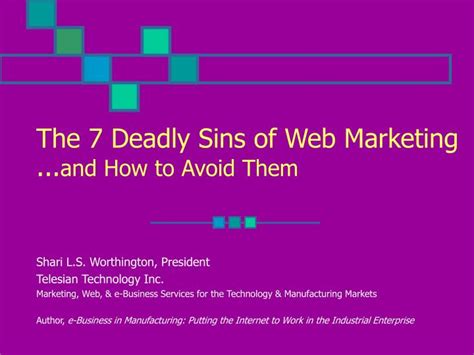 Ppt The 7 Deadly Sins Of Web Marketing And How To Avoid Them