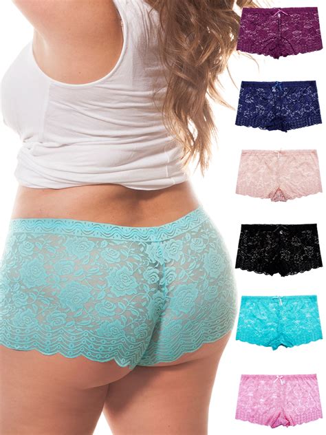 Barbra Lingerie Barbra S Pack Of Women S Plus Size Lace Babeshort Panties XL Walmart Com