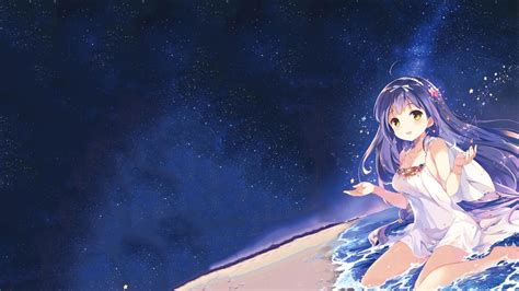 Wallpaper Anime Girls Sky Beach Original Characters Screenshot