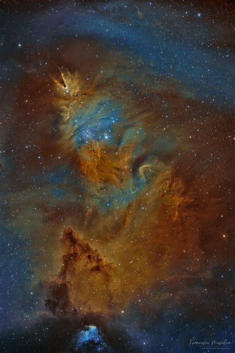 The Cone Nebula Region In Wide Field Sho Hubble Palette Experienced