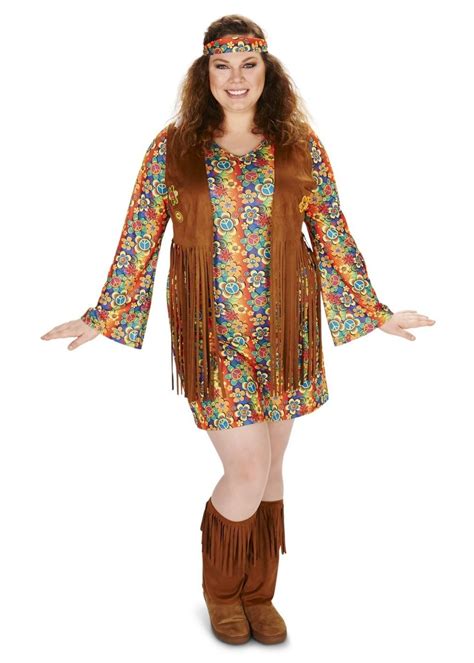 60s Fringe Womens Plus Hippie Costume Hippie Costumes