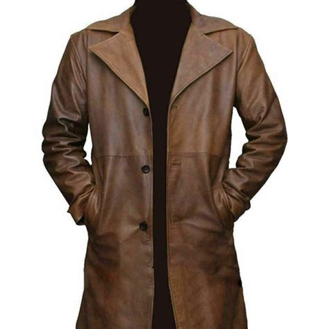 Mens Genuine Brown Leather Trench Coat Jacket Steampunk Gothic Etsy