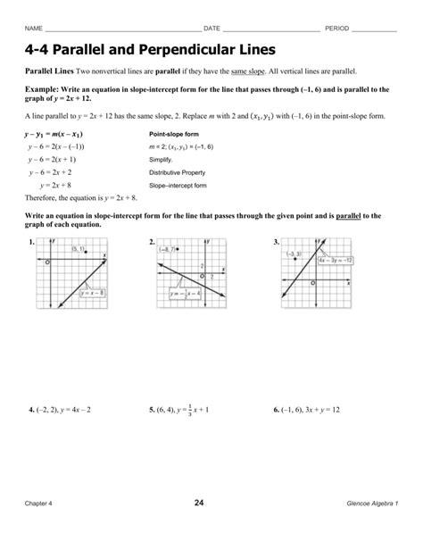As with parallel lines, we can determine whether two lines are perpendicular by comparing their slopes. Quiz 4 2 writing linear equations parallel and ...
