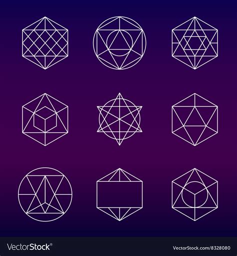 Sacred Geometry Symbols Set Royalty Free Vector Image