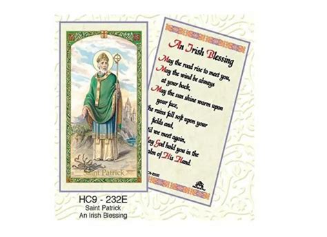 An Irish Blessing Saint Patrick Laminated Prayer Cards Pack Of 25