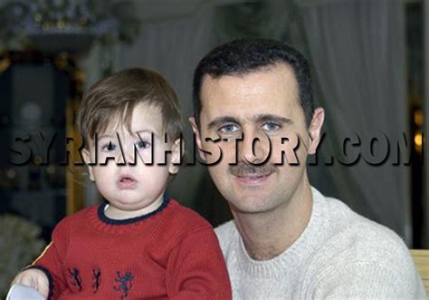 Syrian History President Bashar Al Assad And His Son Hafez In 2004