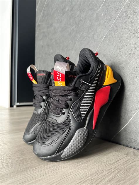 Puma Rs X Black Red Yellow Womens Fashion Footwear Sneakers